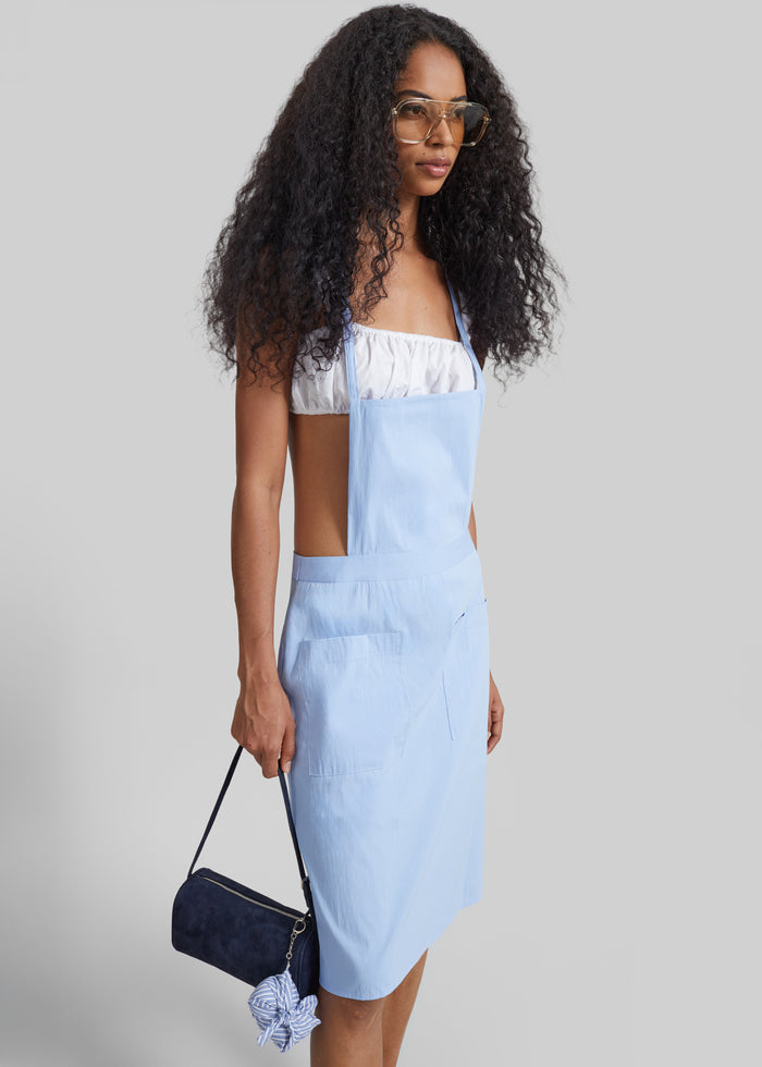 Solea Gathered Poplin Bralette - White