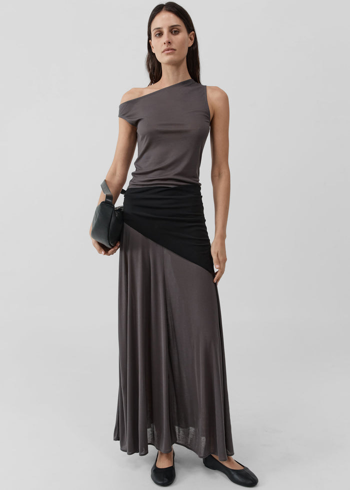 St. Agni Fine Jersey Asymm Top - Soot