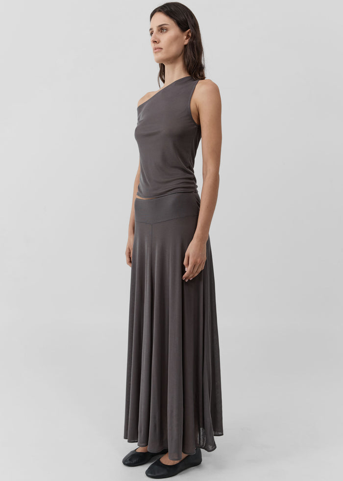 St. Agni Fine Jersey Asymm Top - Soot