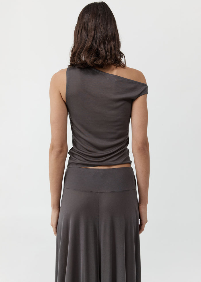 St. Agni Fine Jersey Asymm Top - Soot