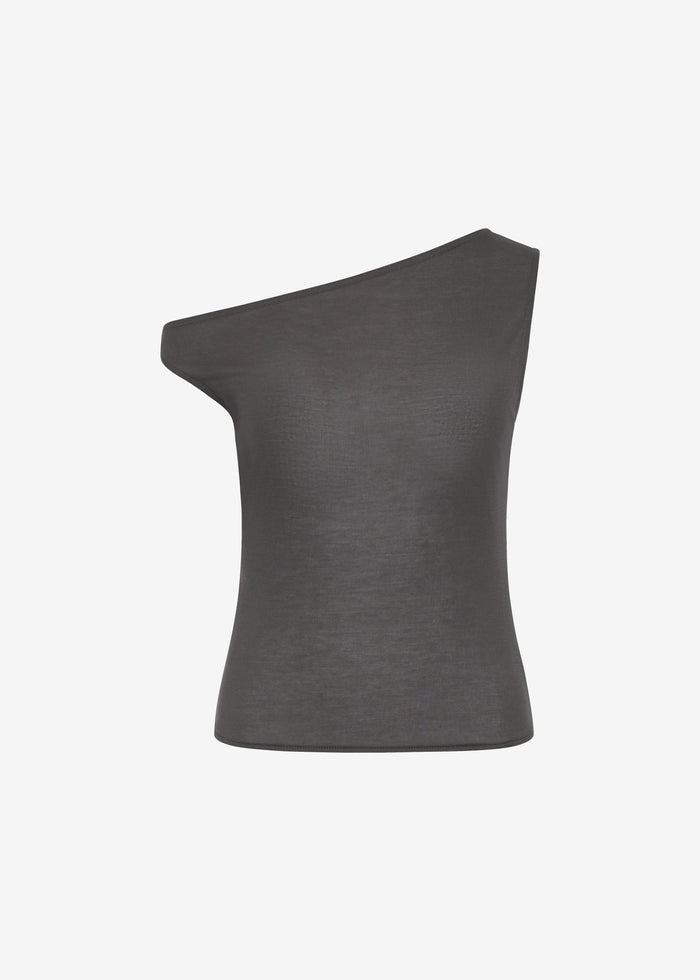 St. Agni Fine Jersey Asymm Top - Soot