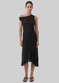 St. Agni Fine Jersey Off Shoulder Dress - Charcoal
