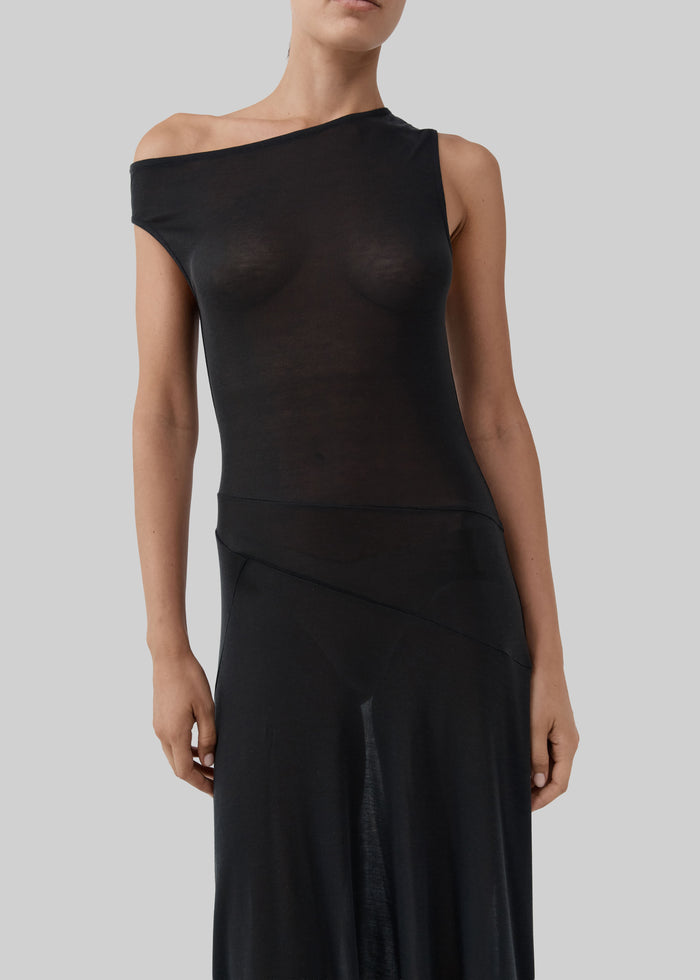 St. Agni Fine Jersey Off Shoulder Dress - Charcoal