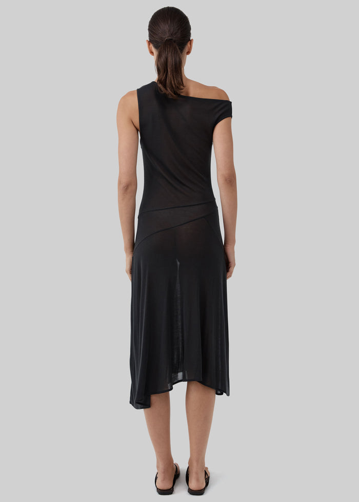 St. Agni Fine Jersey Off Shoulder Dress - Charcoal
