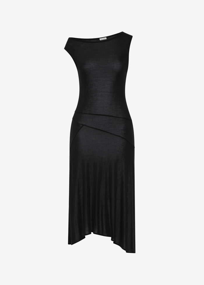 St. Agni Fine Jersey Off Shoulder Dress - Charcoal