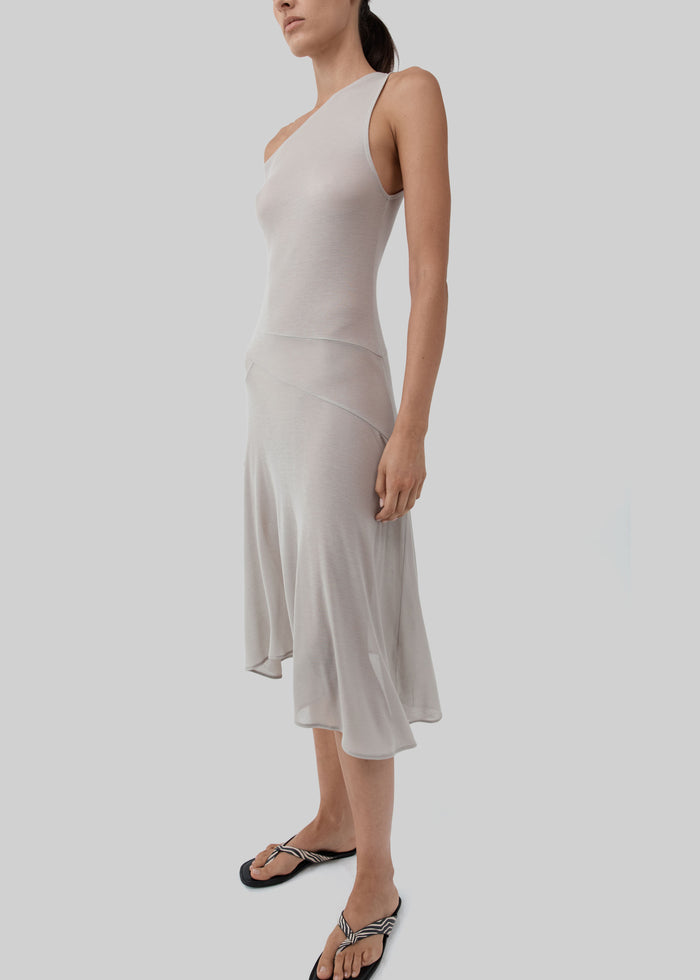 St. Agni Fine Jersey Off Shoulder Dress - Soft Ash