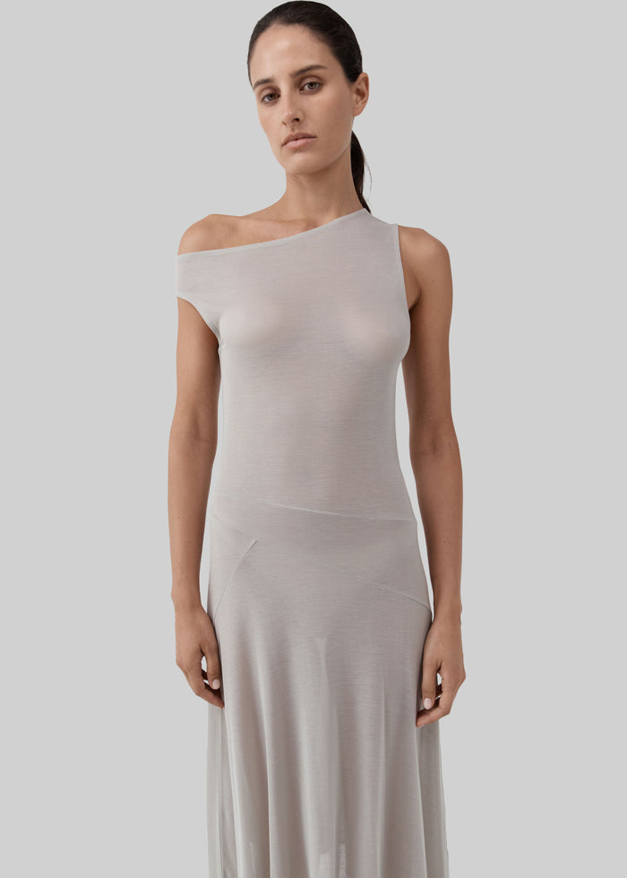 St. Agni Fine Jersey Off Shoulder Dress - Soft Ash