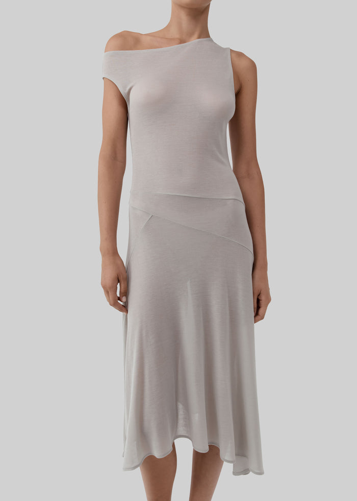 St. Agni Fine Jersey Off Shoulder Dress - Soft Ash