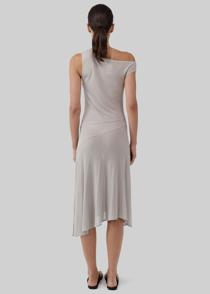 St. Agni Fine Jersey Off Shoulder Dress - Soft Ash