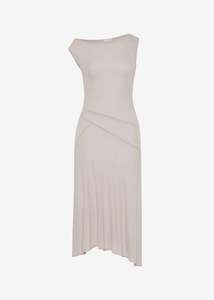 St. Agni Fine Jersey Off Shoulder Dress - Soft Ash
