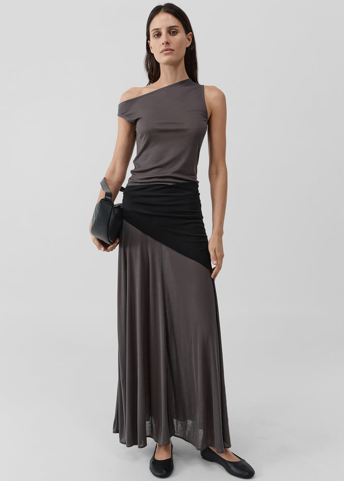 St. Agni Fluid Jersey Skirt - Soot