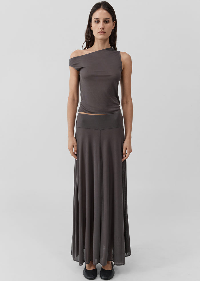 St. Agni Fluid Jersey Skirt - Soot