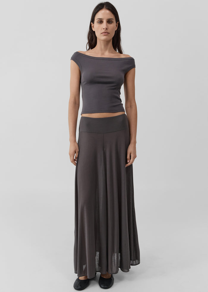 St. Agni Fluid Jersey Skirt - Soot