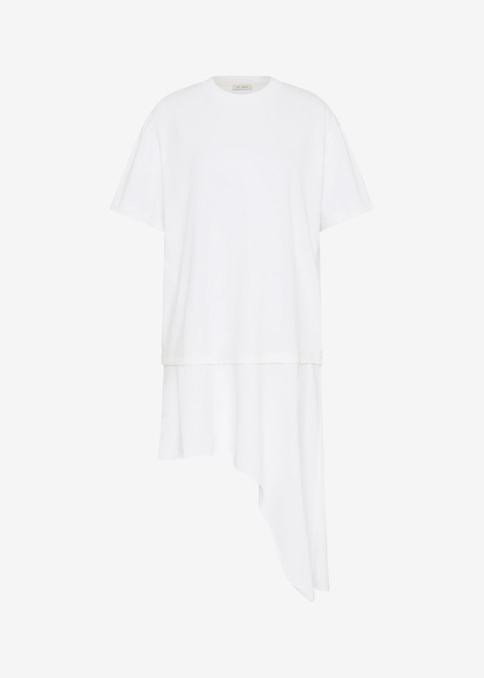St. Agni Layered Tee Mini Dress - Off White