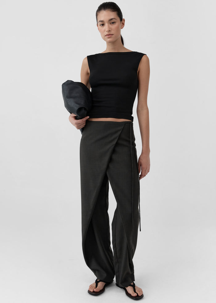 St. Agni Organic Cotton Ballerina Top - Jet Black