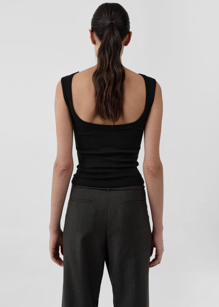 St. Agni Organic Cotton Ballerina Top - Jet Black