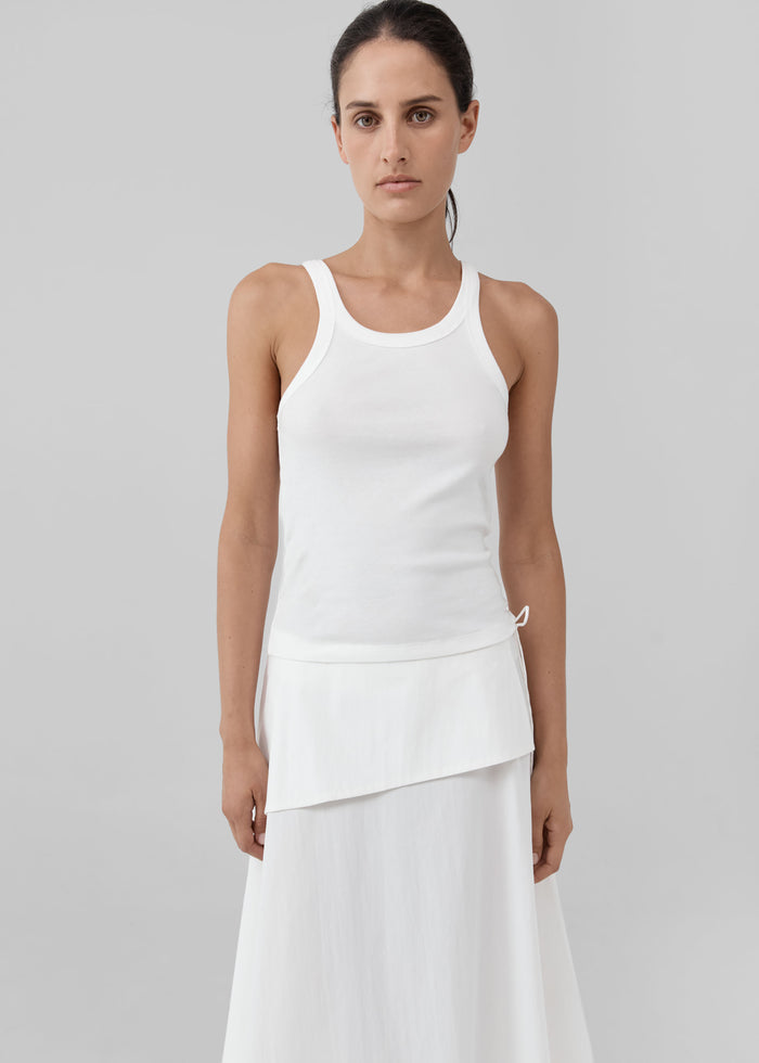 St. Agni Organic Cotton Racer Singlet - White