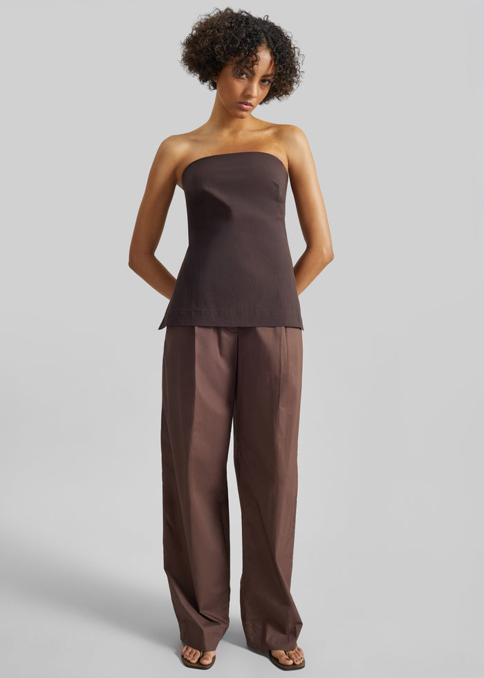 St. Agni Strapless Rouleau Tie Top - Bark