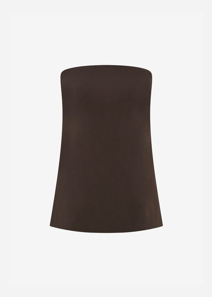 St. Agni Strapless Rouleau Tie Top - Bark