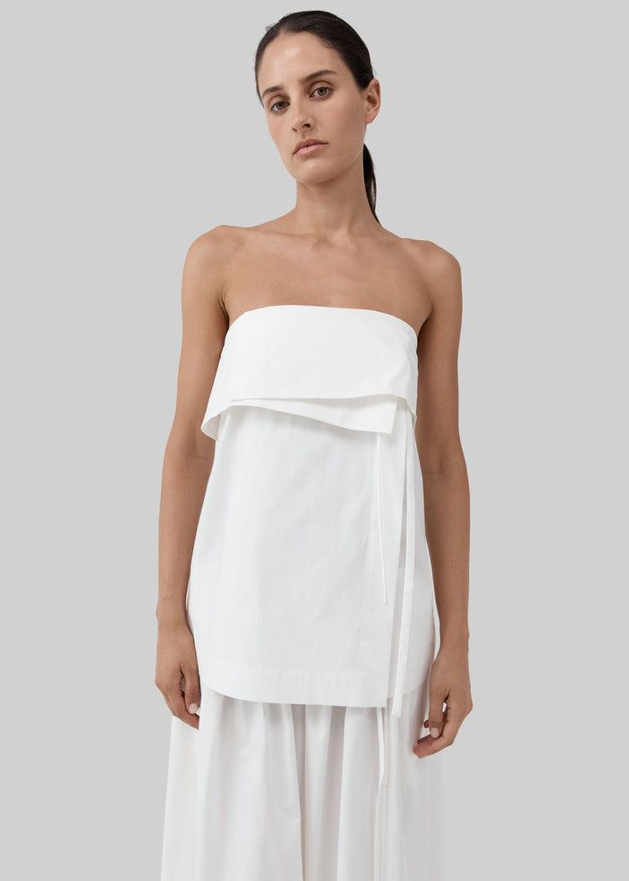 St. Agni Strapless Wrap Top - Off White