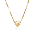 Stainless Steel Heart-shaped Alphabet Pendant Necklace: R (including chain)