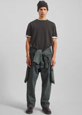Stanmore Knit T-Shirt - Green/Blue Stripe