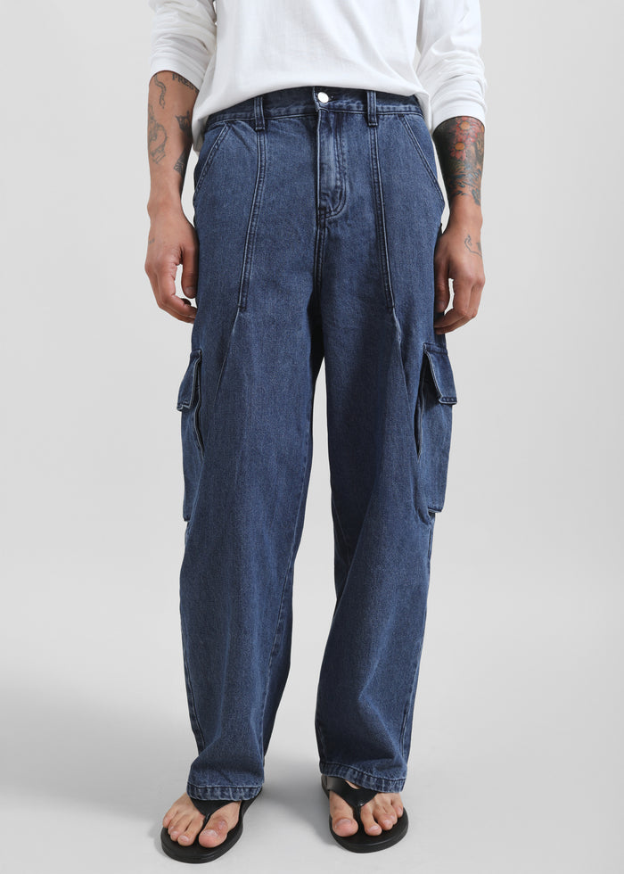 Stobra Cargo Jeans - Medium Wash