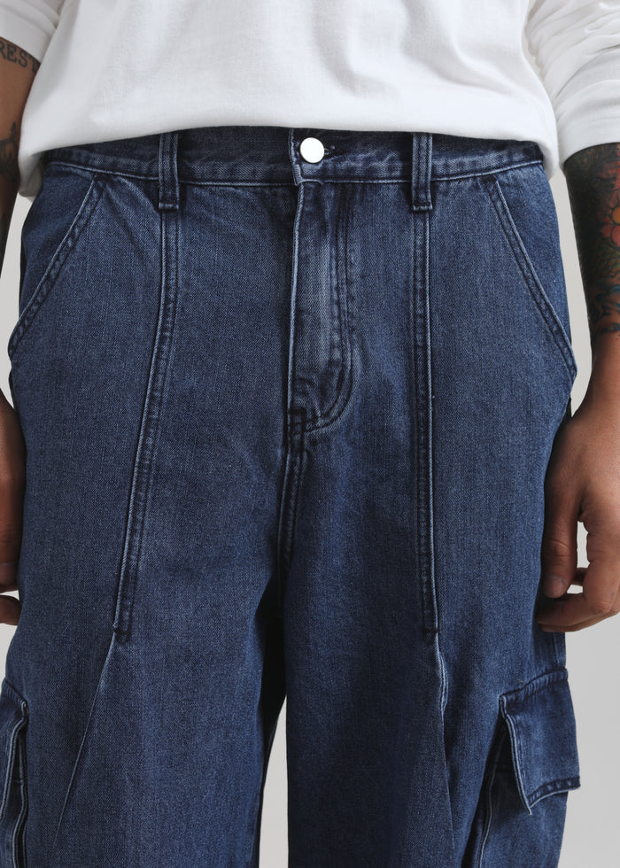 Stobra Cargo Jeans - Medium Wash