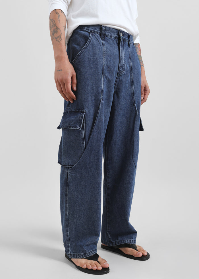Stobra Cargo Jeans - Medium Wash