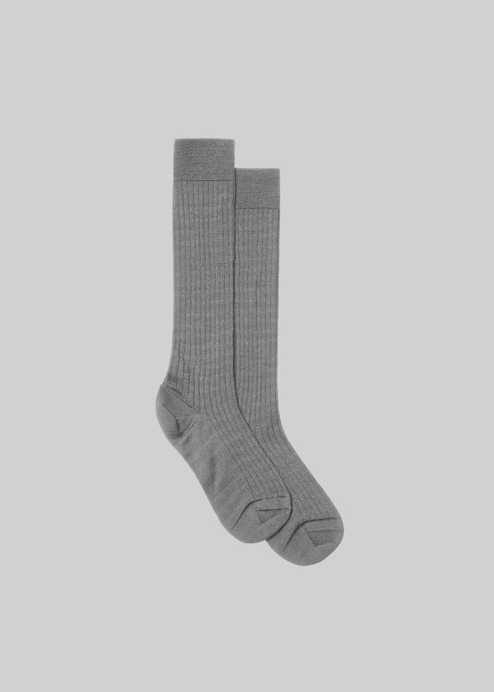 Sulza Thin Ribbed Socks - Grey