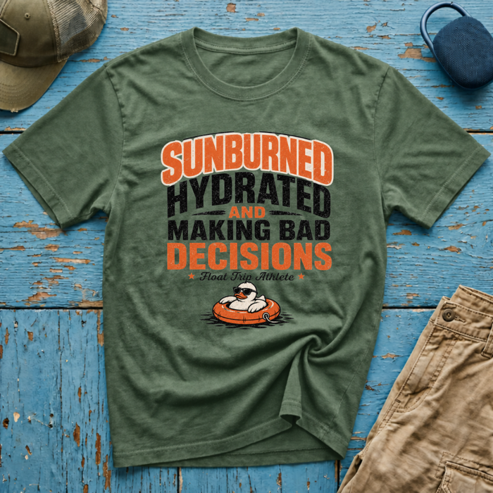 Sunburned Hydrated and Bad Decisions Graphic T-Shirt