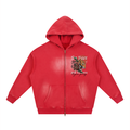 Sunfade Tiger prey Two-way Zipper Boxy Fleece Hoodie