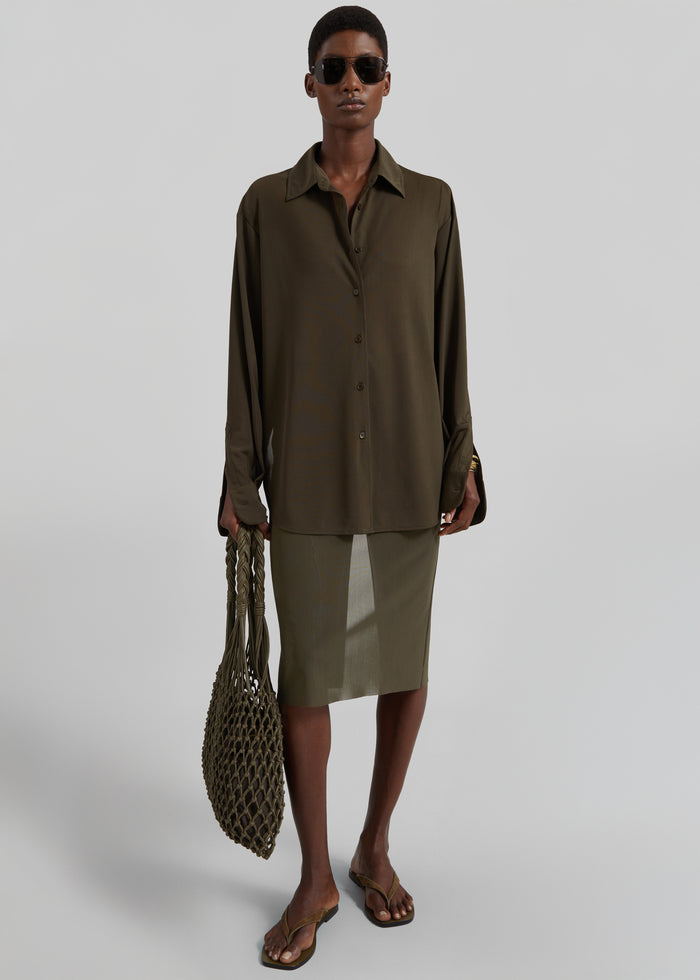 Suva Sheer Skirt - Khaki