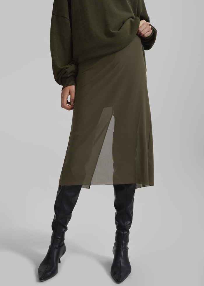 Suva Sheer Skirt - Khaki