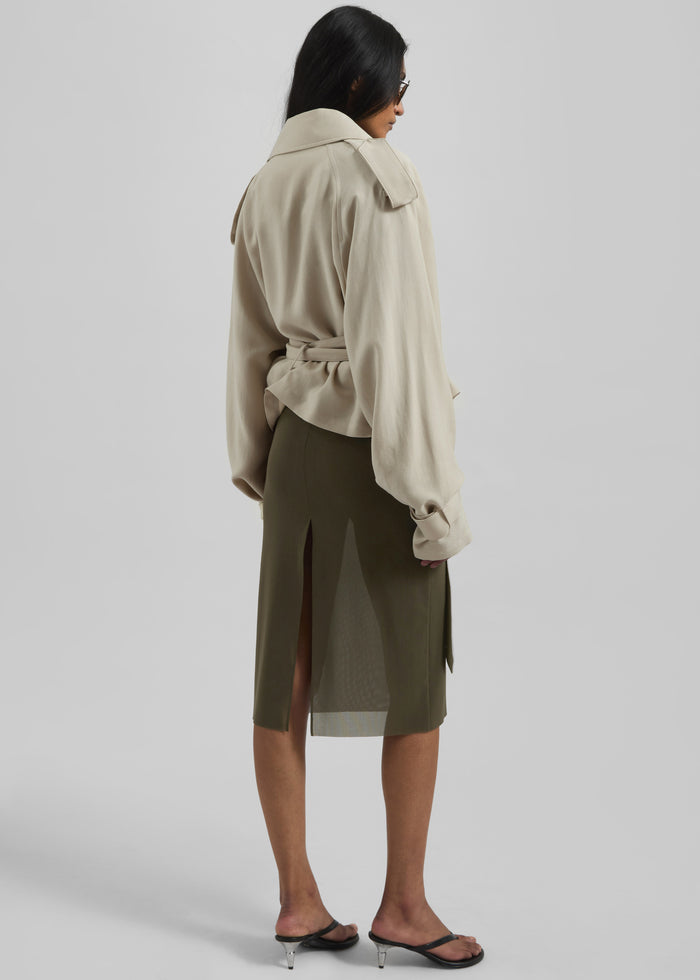 Suva Sheer Skirt - Khaki