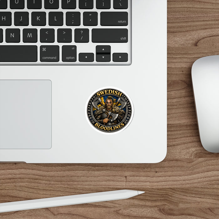 Swedish Bloodlines Die-Cut Sticker — Viking Warrior Crest