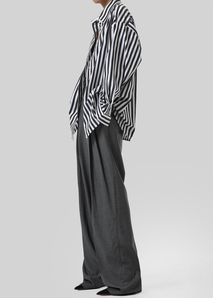 Sylvia Oxford Shirt - Black/White Stripe