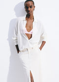 Tala Knit V-Neck Polo - White