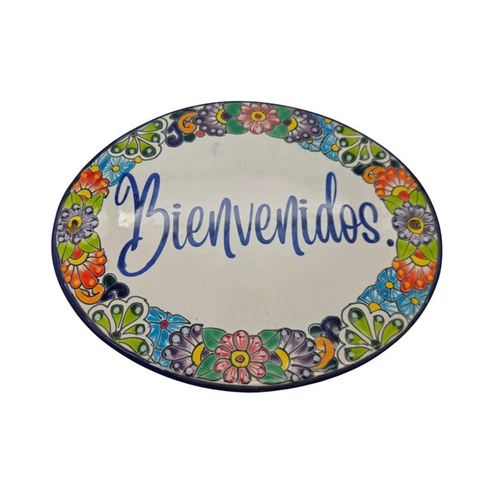 Talavera Bienvenidos Plaque | Hand-Painted Mexican Welcome Sign