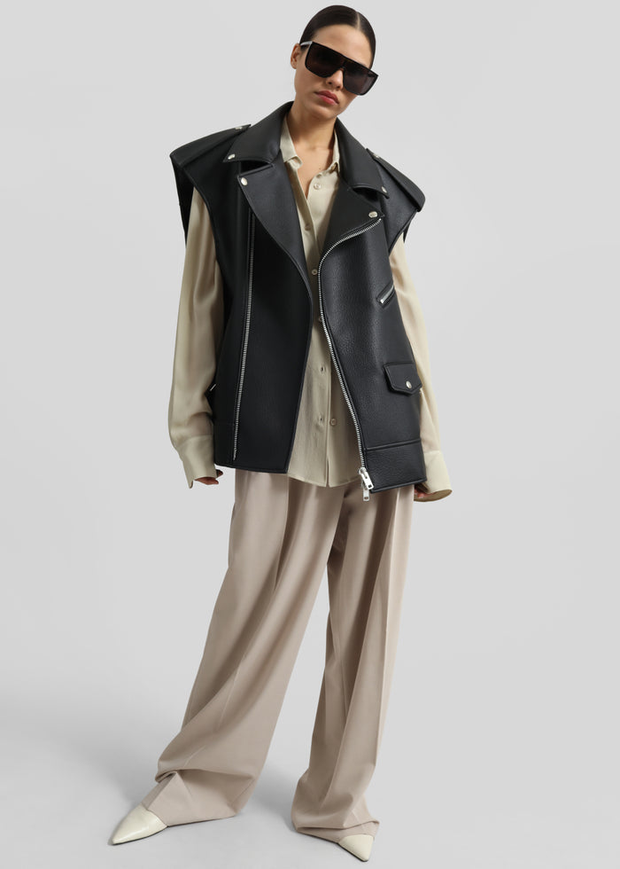 Tansy Pleated Trousers - Beige