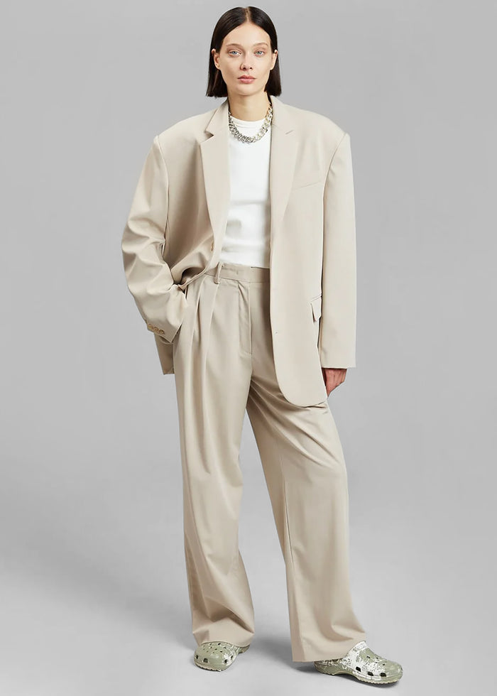 Tansy Pleated Trousers - Beige