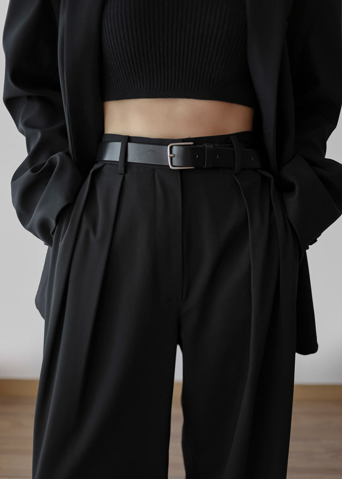 Tansy Pleated Trousers - Black Pants The Frankie Shop