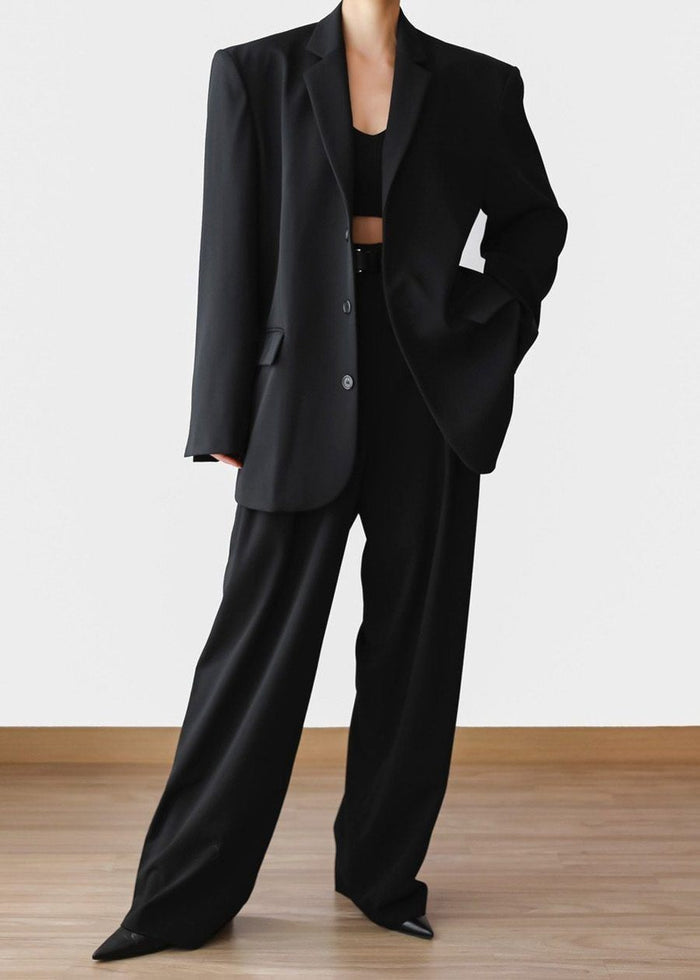 Tansy Pleated Trousers - Black Pants The Frankie Shop