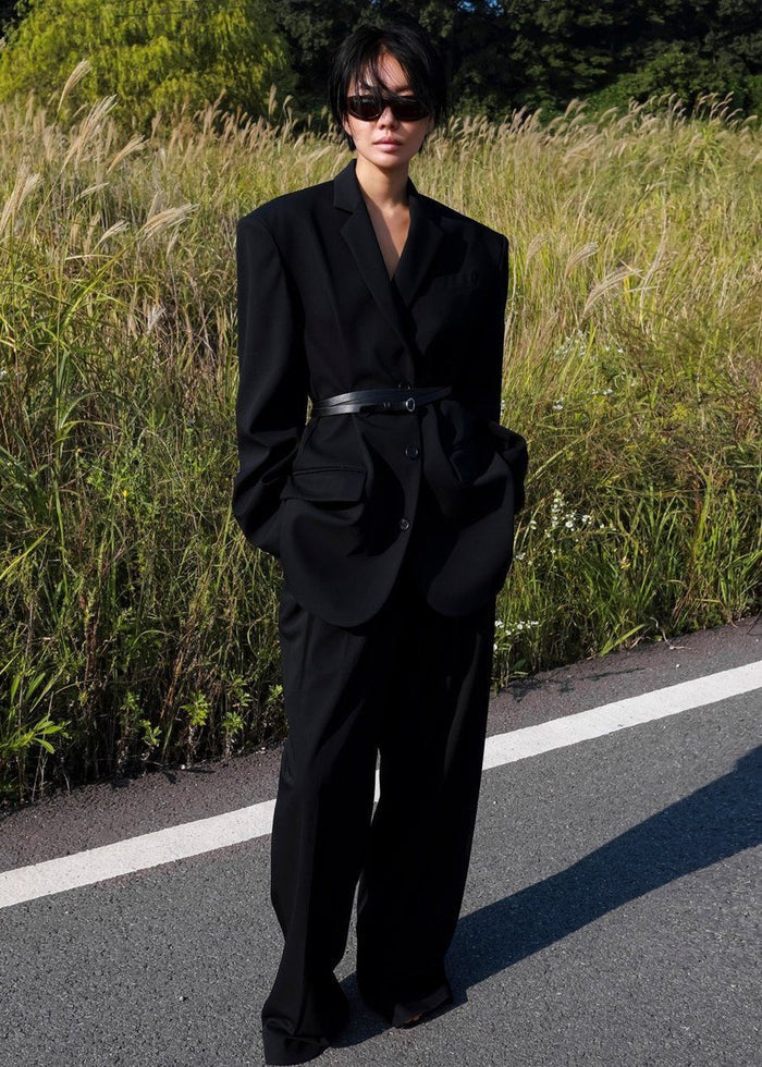 Tansy Pleated Trousers - Black Pants The Frankie Shop