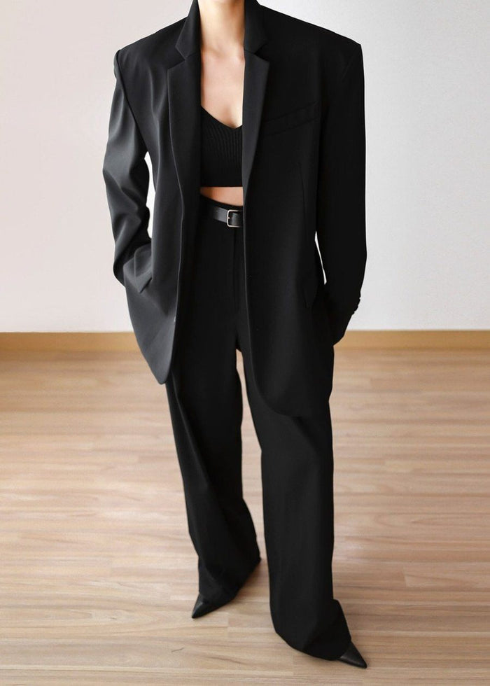 Tansy Pleated Trousers - Black Pants The Frankie Shop