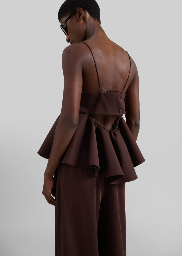 Taormina Peplum Top - Chocolate