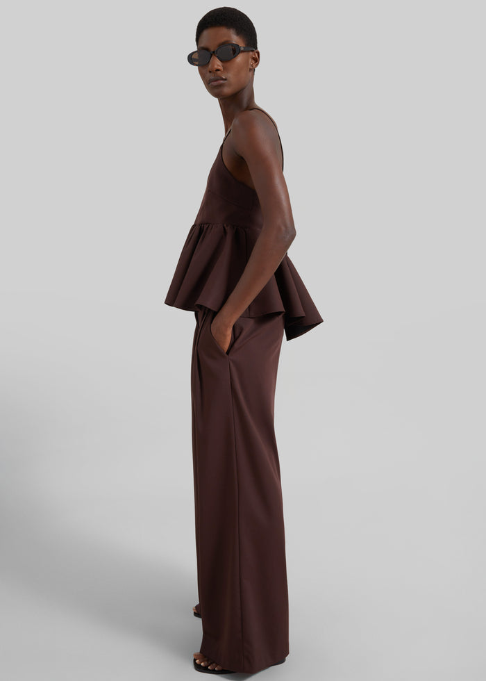 Taormina Peplum Top - Chocolate