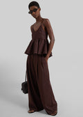 Taormina Pleated Trousers - Chocolate