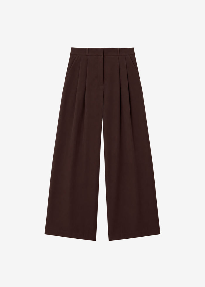 Taormina Pleated Trousers - Chocolate