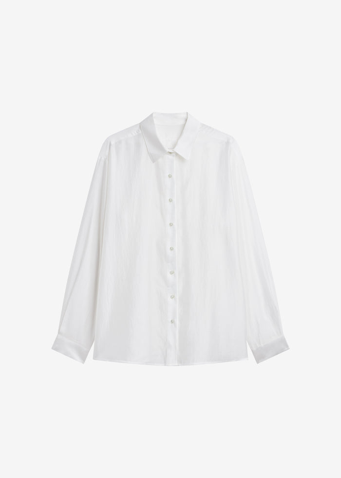 Tarra Tie-Front Sheer Shirt - White